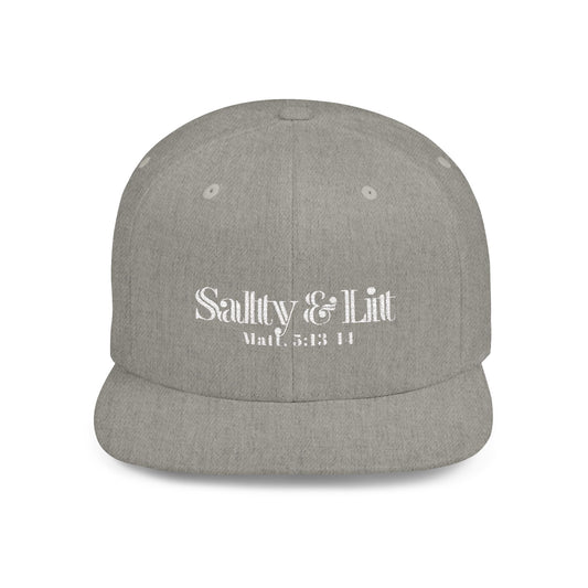 Salty & Lit Snapback- Heather Grey
